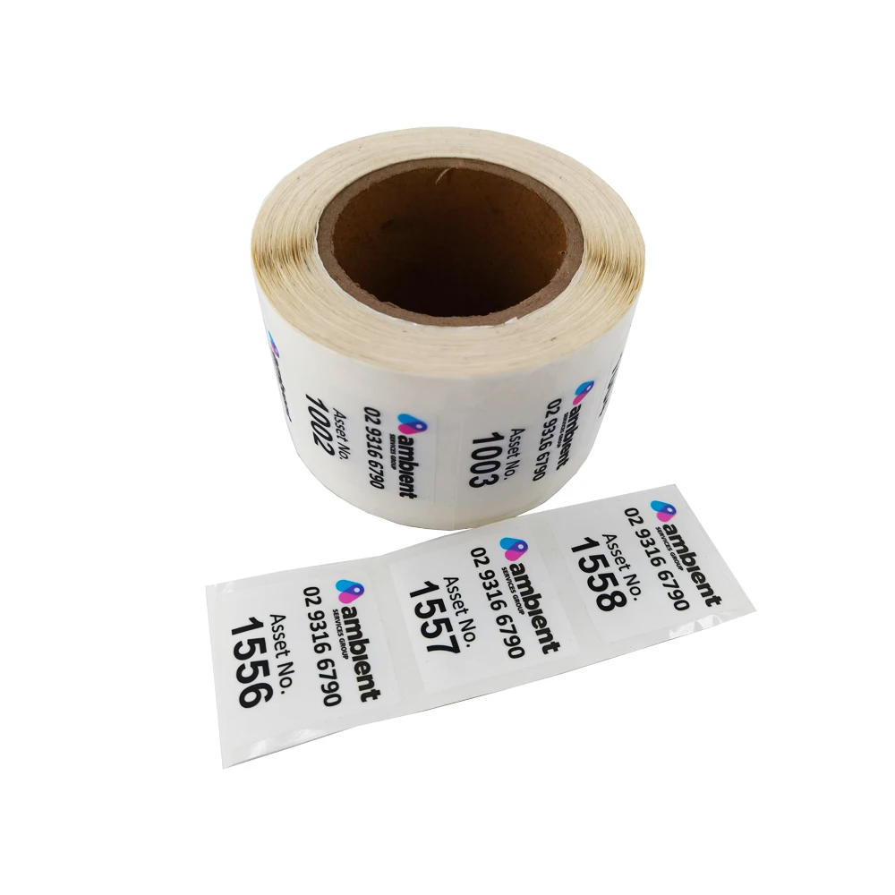 맞춤형 디자인 보증 VOID 스티커, 흰색 VOID 제거, 변조 방지, 방수 일련 번호 라벨, 1000 개, 50x50mm