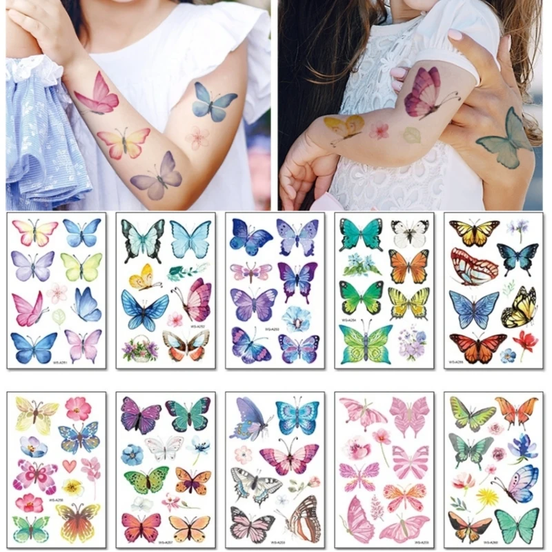 

Водостойкие временные тату-наклейки в виде бабочек для детей