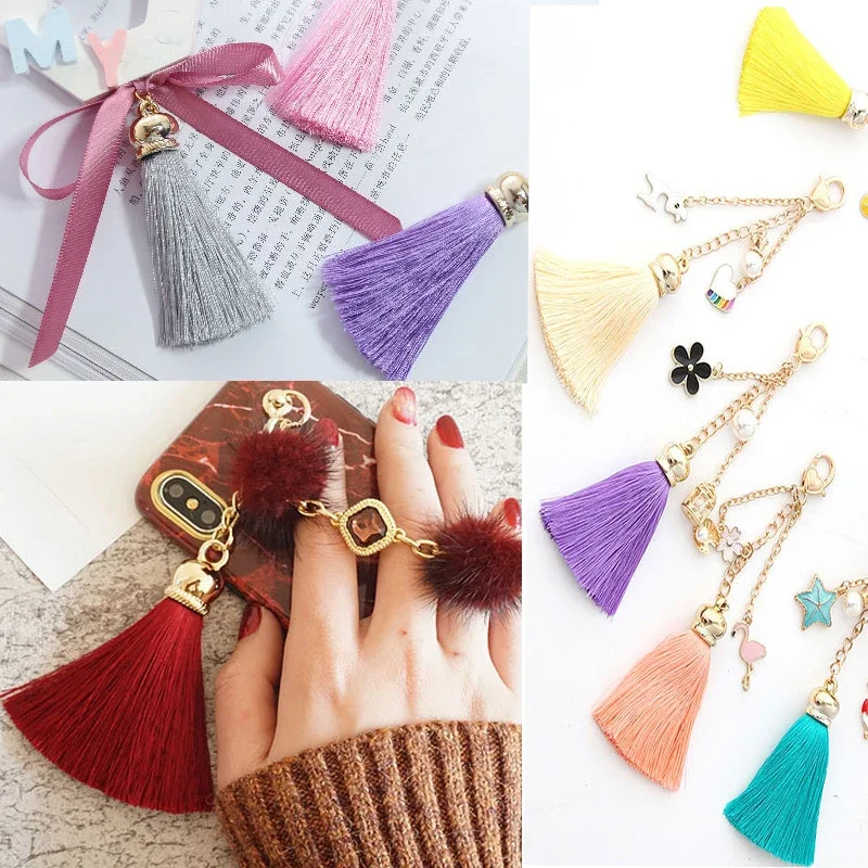 Silk Tassels earrings accessories craft tassels for curtain DIY Crafts Handmade Gift jewelry Making accessories 5pcs/lot 70mm