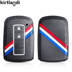 Soft Silicone Protective Car Key Case for 2 - Button Remote Keychain (3lines 2btns)