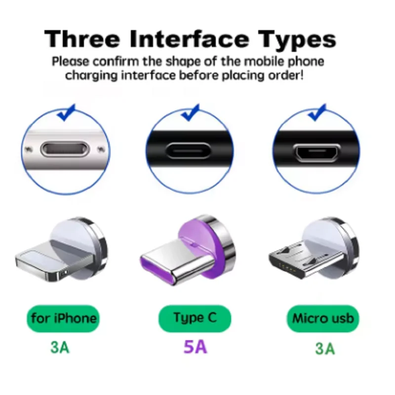 120W USB 충전 케이블 3in1 마그네틱 6A 초고속 충전 타입-C to iOS 라이트닝 액체 실리콘 충전 데이터 케이블 아이폰용