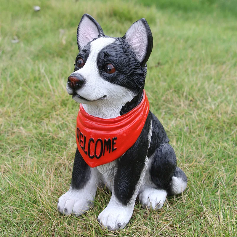 

Искусственное животное для сада и улицы, украшения из смолы «приветственная собака», поделки, украшения, фигурки для дома и двора