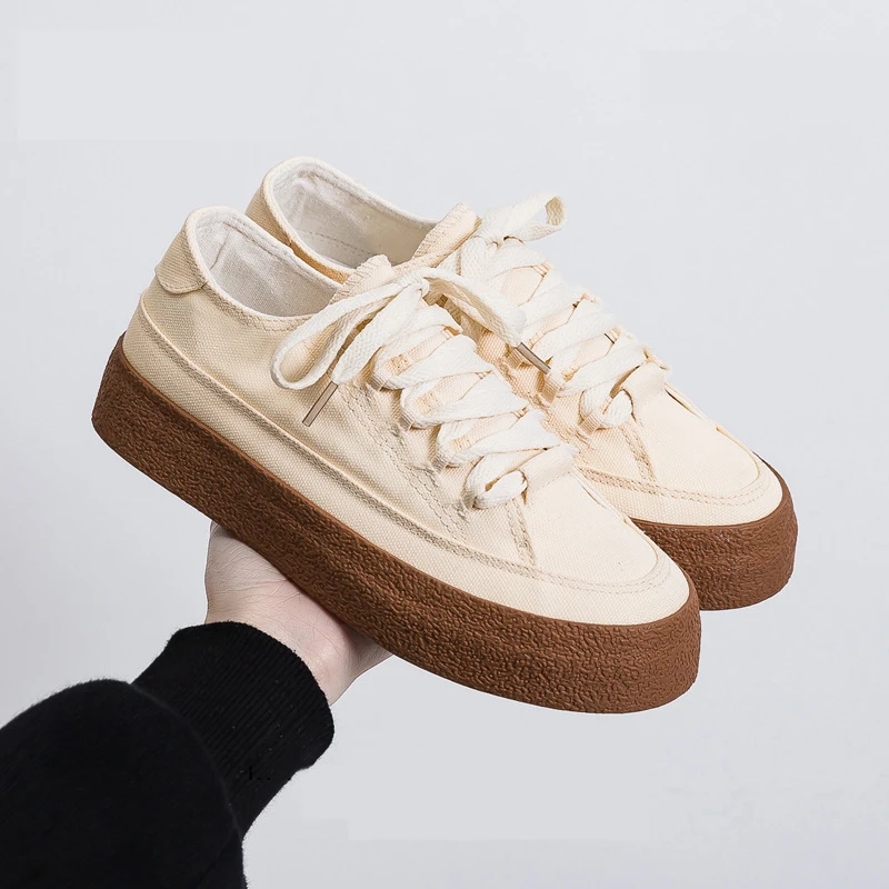 

Кеды женские с вулканизированной подошвой, простые повседневные холщовые кроссовки, удобная обувь на платформе, плоская подошва, весна-осень