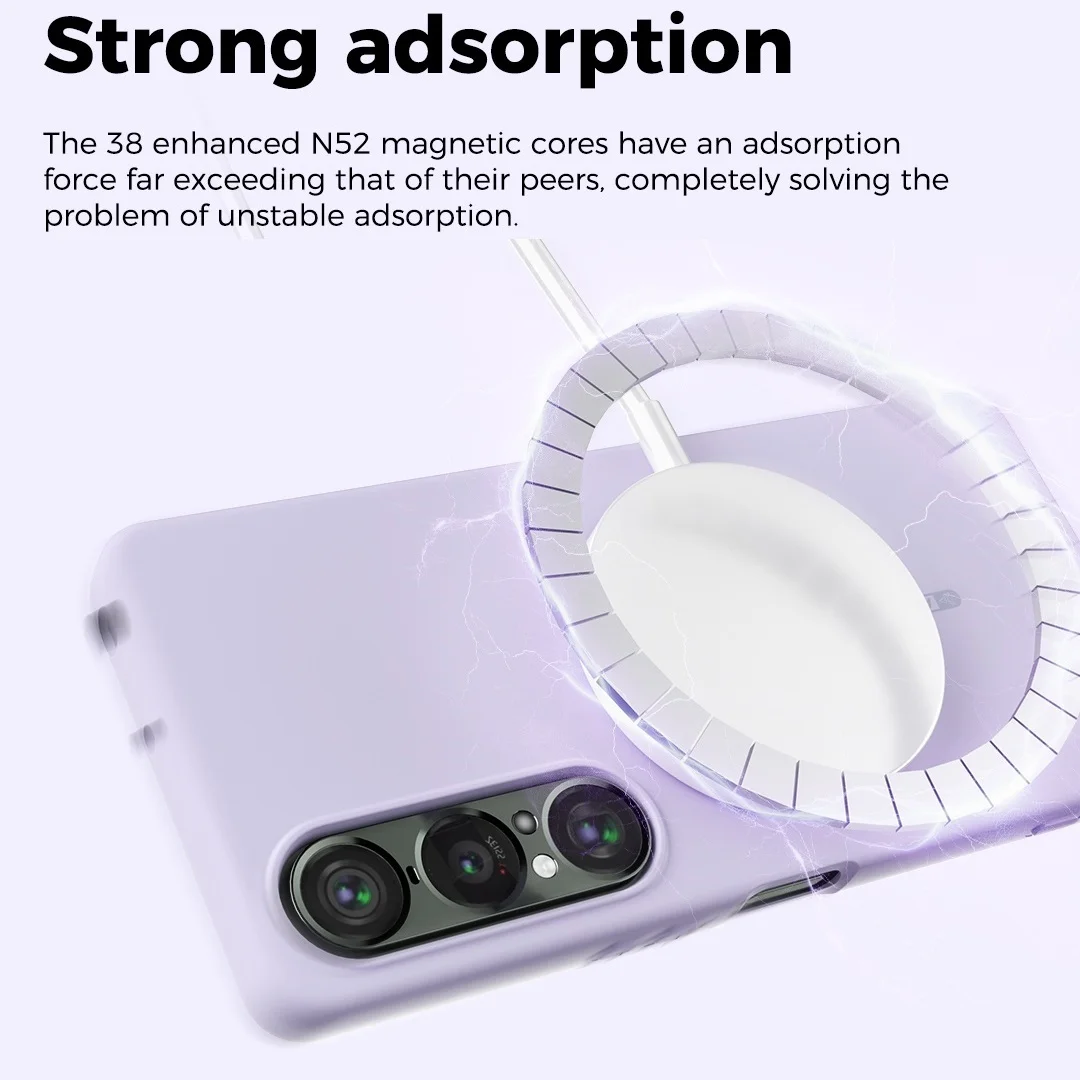 Magnetic Liquid Silicone Phone Case with Wireless Charging and Protective Soft Cover