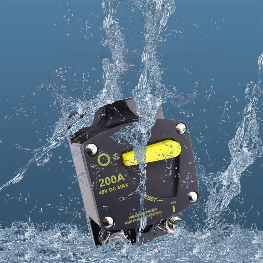 ​50/100/150/200/250/300 Amp Marine Circuit Breaker For Boat Trolling With Manual Reset Water Proof 12V- 48V DC Practical Durable