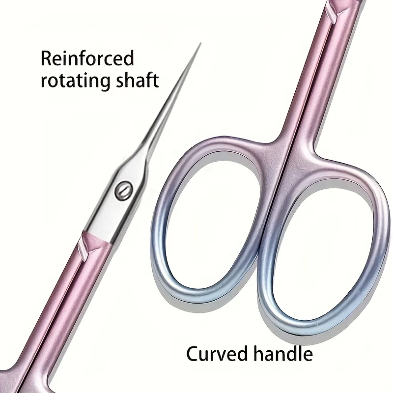 Precision Bending Stainless Steel Scissors - A Multifunctional Beauty Tool for Eyebrow and Makeup Care, with A Non Slip Grip