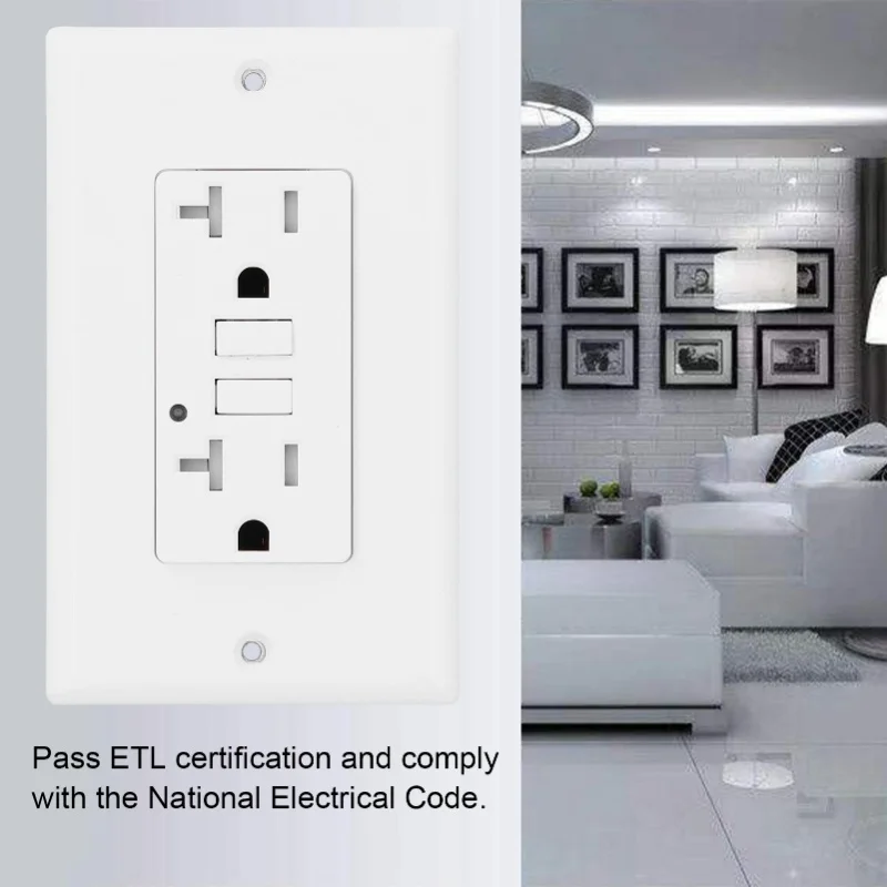GFCI 콘센트 LD-3008B ETL 인증 ABS 장 스마트 벽면 플레이트 리셉터클 AC125V