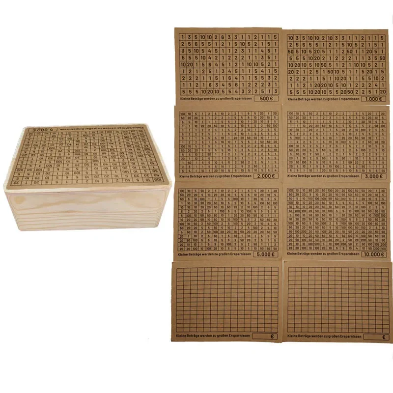 Tirelire Economie 5000 Tirelire En Bois Avec Chiffres à Cocher - Tirelire Rétro Avec Copteur - Boîte De Rangeent Tirelire Japonaise