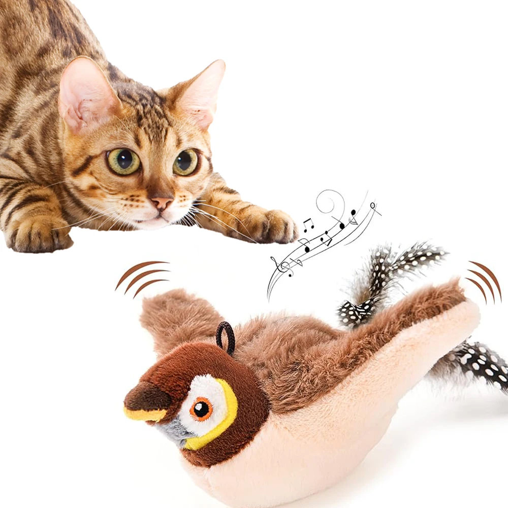 1Pc Bird Cat Toy Interactive Plush with Real Bird Sounds Flapping Wings & USB Rechargeable Motion Activation 1Pc Bird Cat Toy Interactive Plush with Real Bird Sounds Flapping Wings & USB Rechargeable Motion Activation