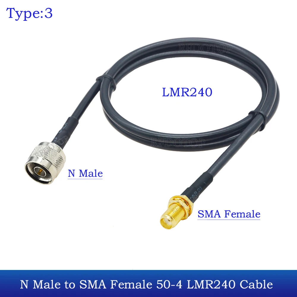 1개 N-TYPE - SMA LMR240 동축 케이블 피그테일 점퍼 50-4 RF 커넥터 4G 5G LTE 연장 케이블 SMA 남성-남성/여성 커넥터