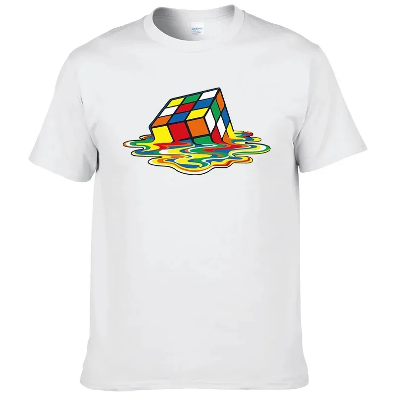 

Summer Cotton T-Shirt Rubik's Cube Printing T-Shirt Funny Hipster Graphic Tee Shirt Top Unisex Man Short Sleeve Cool Tees
