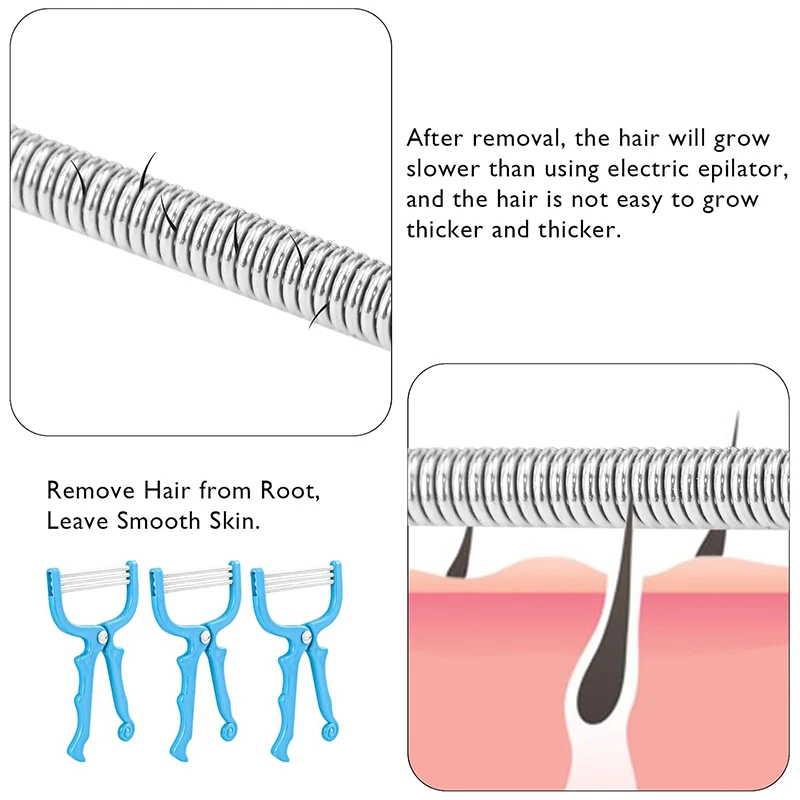 Epilatore Manuale di Alta Qualità per la Rimozione dei Peli del Viso, Strumento di Bellezza per la Depilazione a Filo per Donne e Adulti - immagine 3