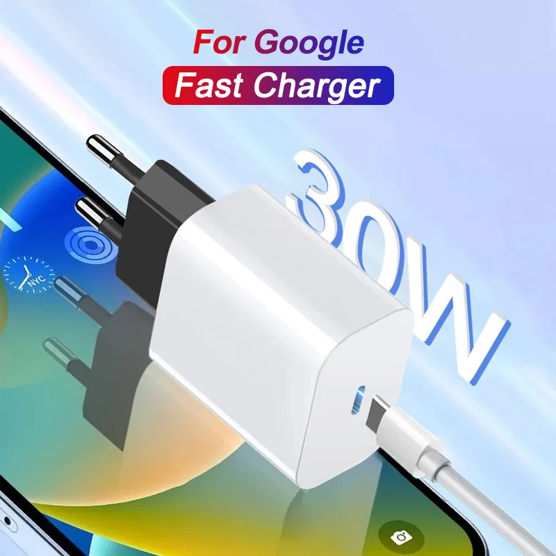 Enhanced Product Title: High-Speed 30W USB-C Fast Charger with Cable for Smartphones and Tablets