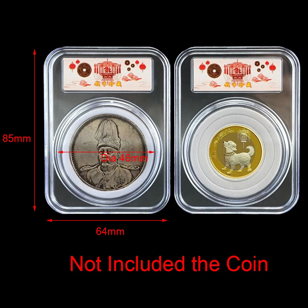 10Pcs Universal Coin Capsule Holder Storage Box Display Slab Case for 16mm 20mm 25mm 27mm 30mm 38mm 46mm Medal Coin Collection Storage Box Self Adhesive Storage Box Coin Holder Transparent Storage Box Lockable Storage Box Plastic Coin Holder