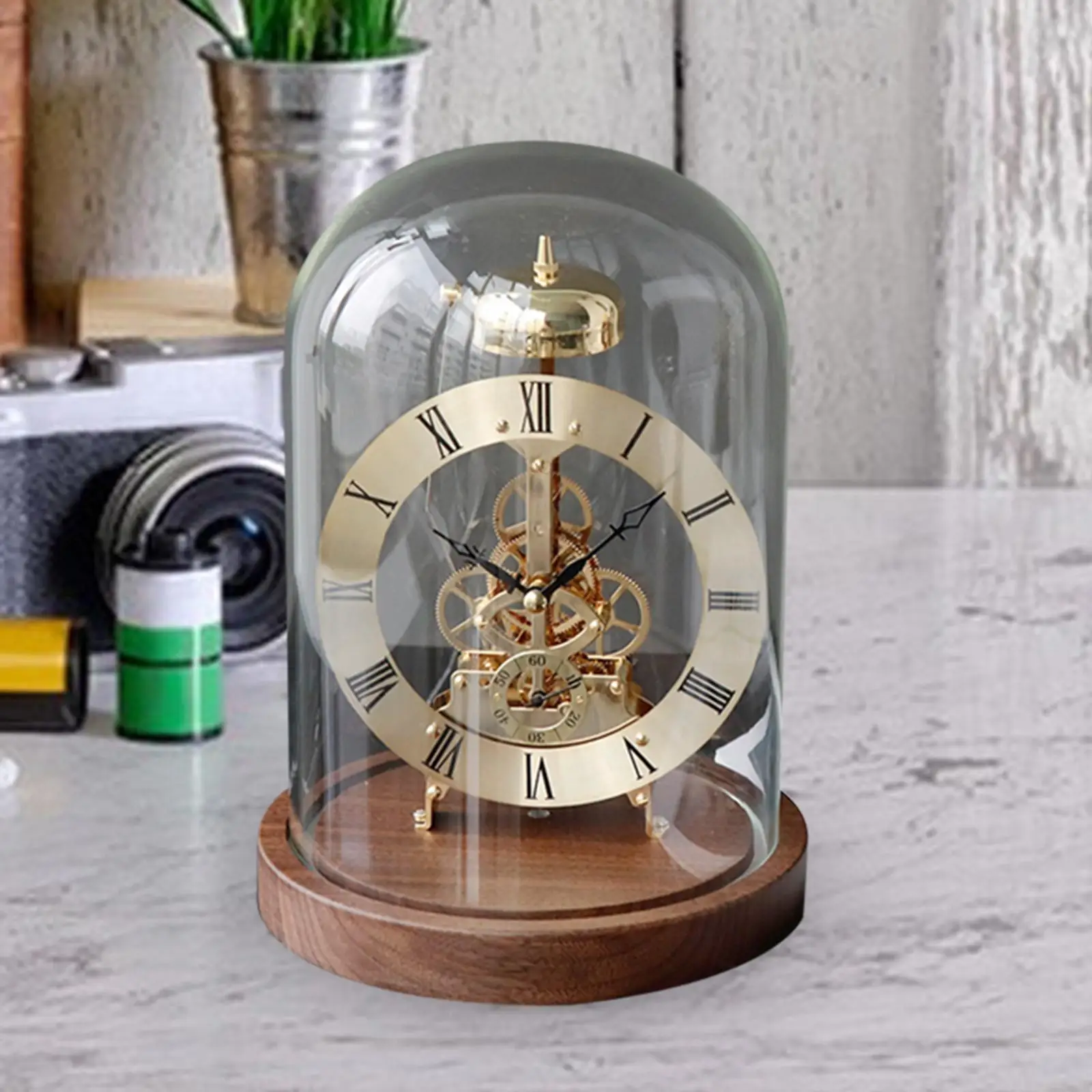 Clock Movement, Moving Gear Clock, Fashion Crafts Desk Clock Unique Creative Shelf Clock, for Study Bedroom Home Decoration