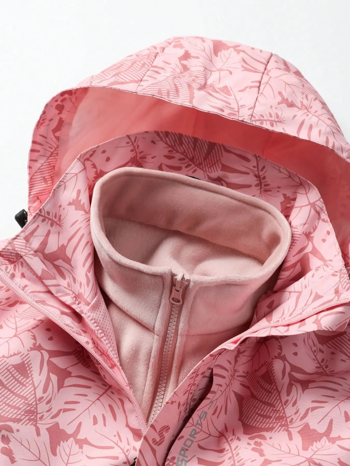 Women's 3-in-1 Multi-Purpose Windbreaker with Detachable Hood and Multiple Pockets