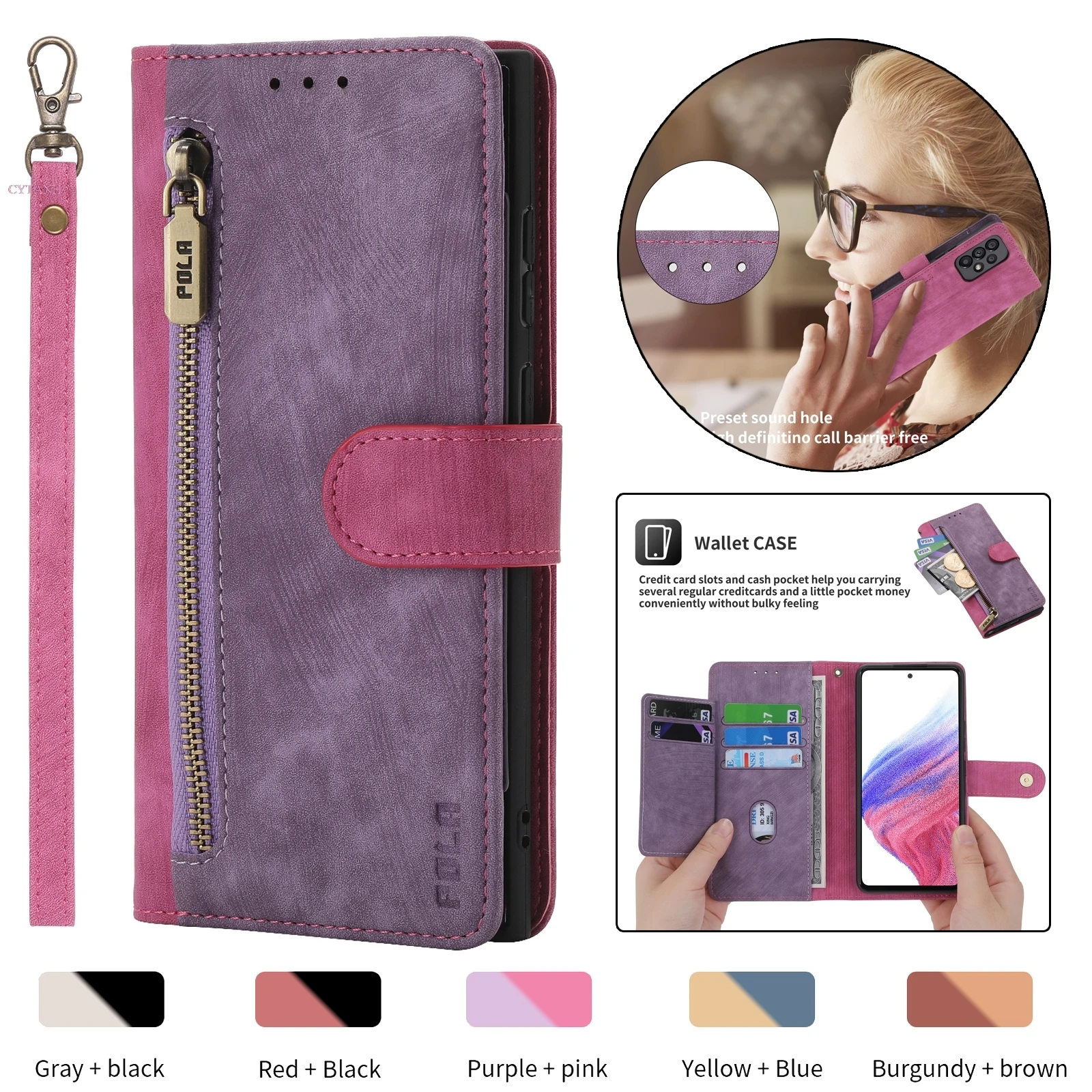 Anti-Theft Brush Leather Case For Samsung Galaxy M53 M51 M33 M13 M62 M32 M02S M62 M32 M12 M31S M30S M20 M10 Flip Wallet Cover
