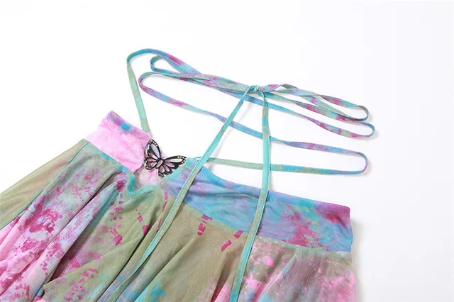 Butterfly Crop Top and Skirt Set 69