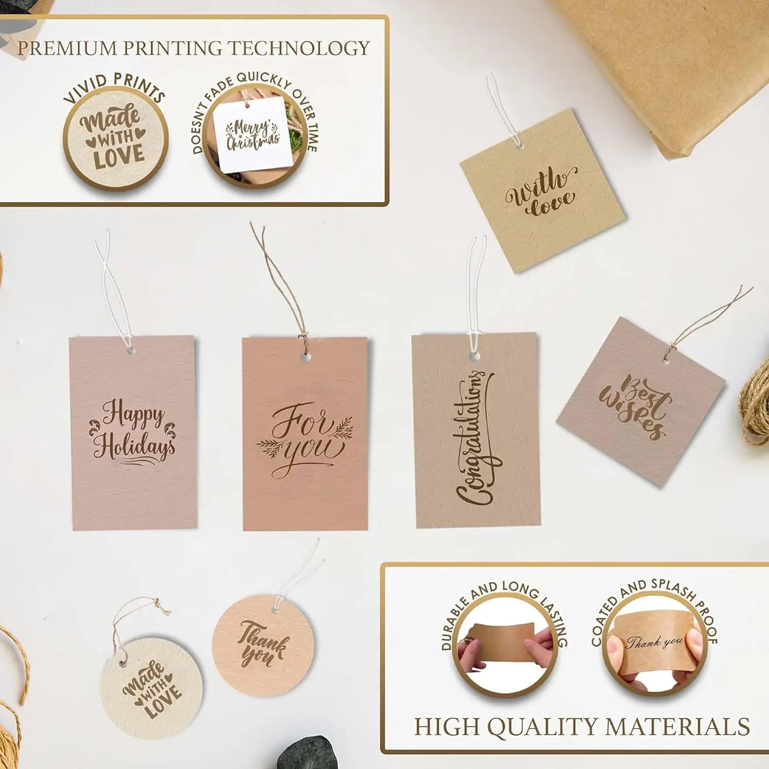 Clothing Tags Custom Hang Tags For Clothes Personalized Hang Tags For Wedding Thank You Gift Birthdays Bridal showers Christmas Deco