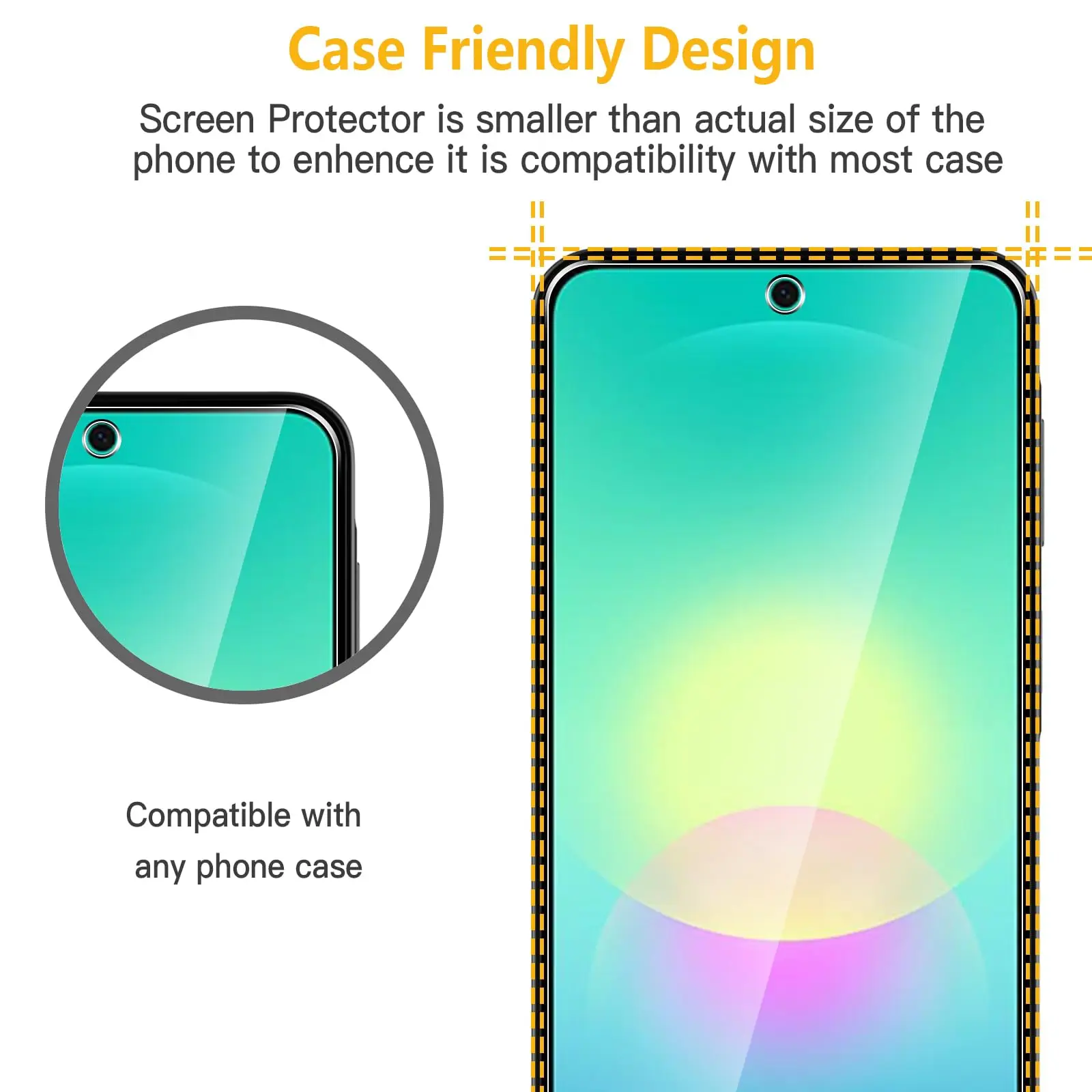 Tempered Glass HD Crystal Screen Protector, 9H Anti-Scratch, Case-Friendly, 6.7-Inch