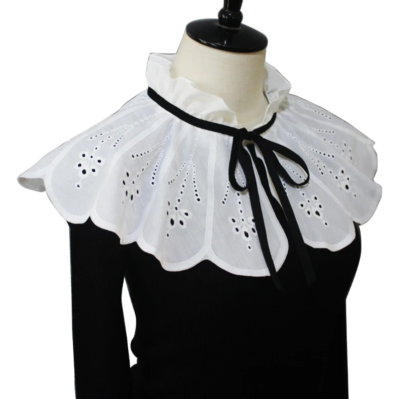 

Embroidery Collar Lace Collar Women False Collar for girl Dickey Collar Detachable Collar for dress Faux Collar Lace Up DXAA
