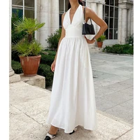 2025 New Women Summer Cotton Long Dress Sleeveless Sexy V-Neck Boho Maxi Dress Loose Style Long Dress Vestidos Clothes - Image 5
