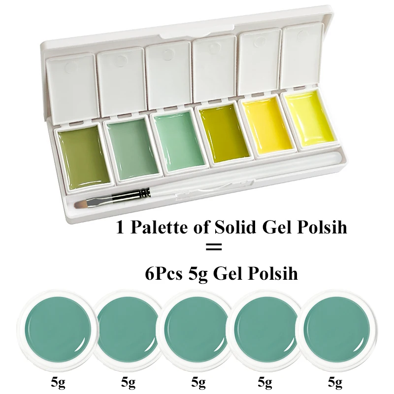 Yajun Paleta de verniz de unhas de gel em creme sólido, conjunto de pintura  de gel semipermanente de 16 cores com pincéis para unhas, kit de manicure