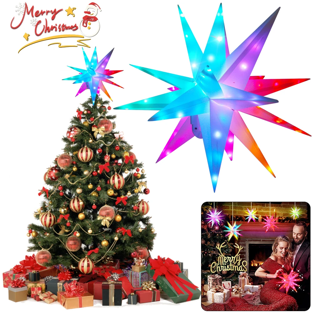 

Christmas Star Light APP Remote Control Color Changing Christmas Tree Topper Star Shiny Light Lighted Star Christmas Tree Topper