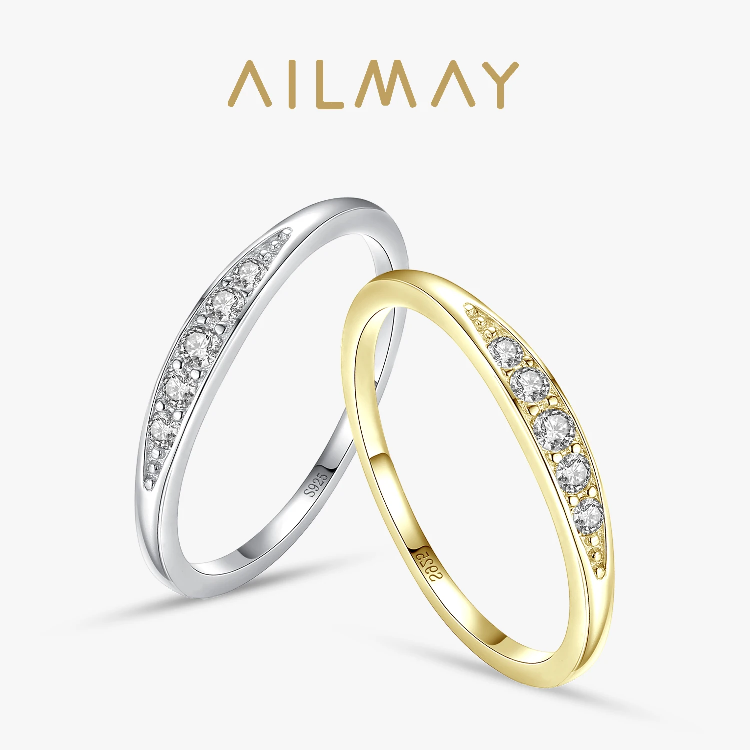 925 Sterling Silver Classic Simple AAAAA Level Dazzling Zirconia Finger Rings For Women Wedding Statement Jewelry