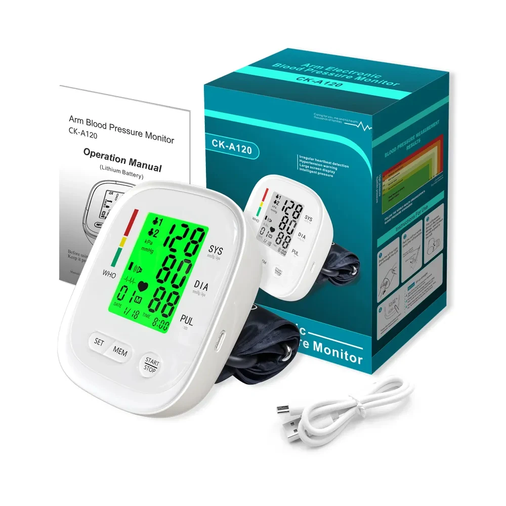Smart Blood Pressure Monitor Arm Cuff Tonometer Digital Sphygmomanometer Electronic Medical BP Monitors Upper Arm