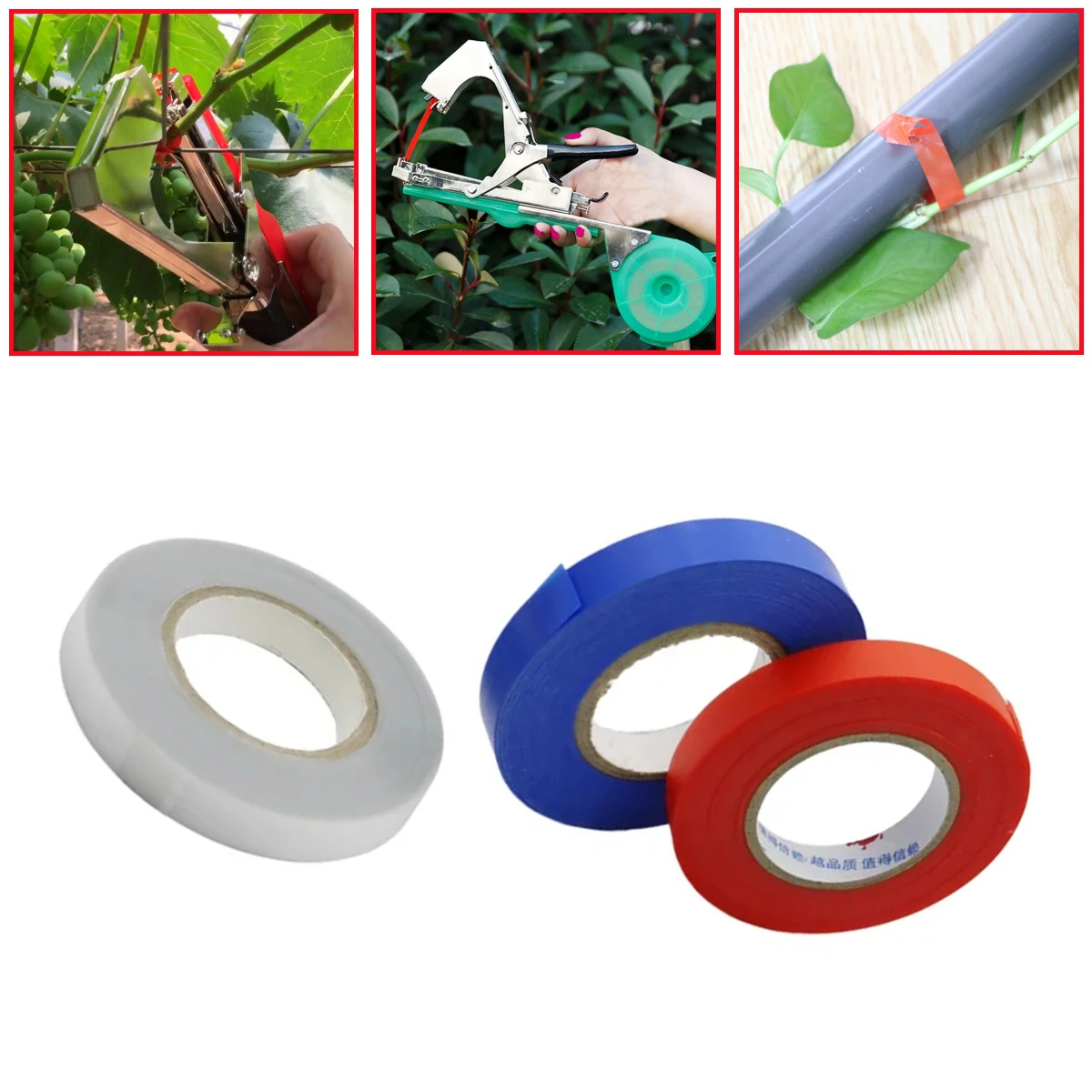 1 Roll Plants Vine Hand Tying Binding Machine Tape PVC Garden Greenhouse Orchard Fruits Vegetables Flowers Branch Tie Tape