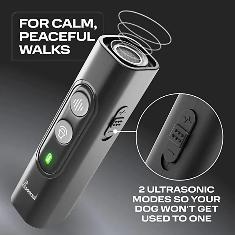 Handheld ultrasonic dog repeller for training