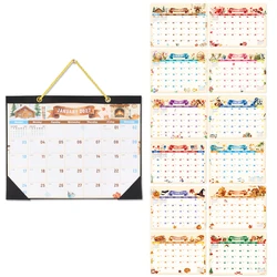 Festive Art Wall Calendar 2027 with Spacious Writing Area and Thick Paper (Watercolor Scenes)