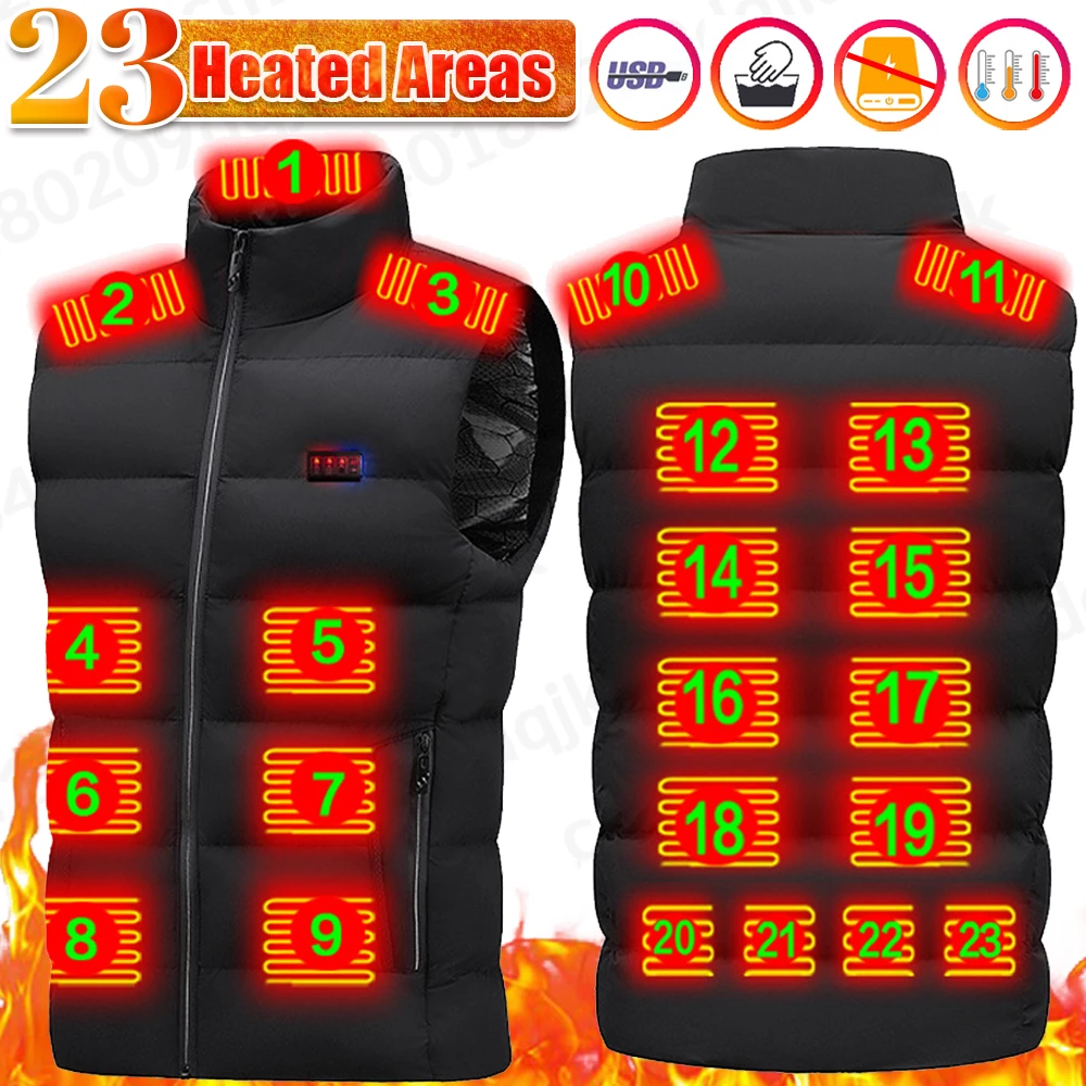 Heated Jacket Electric Washable Men's Winter 23 Zones Size M-7XL