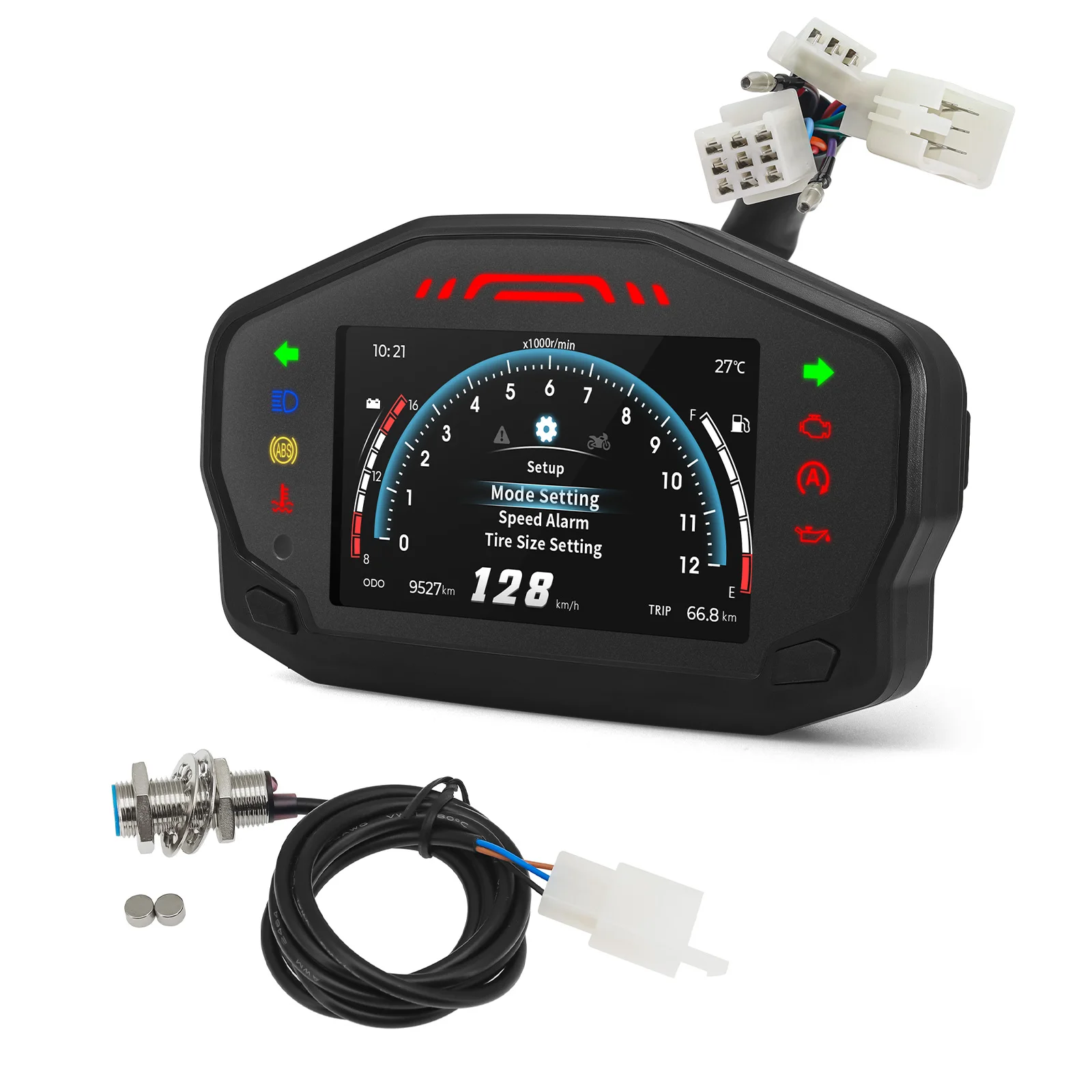 LCD Digital Speedometer For motorcycle -TFT Screen Motorcycle Odometer Gauge Tachometer - - Racext 45