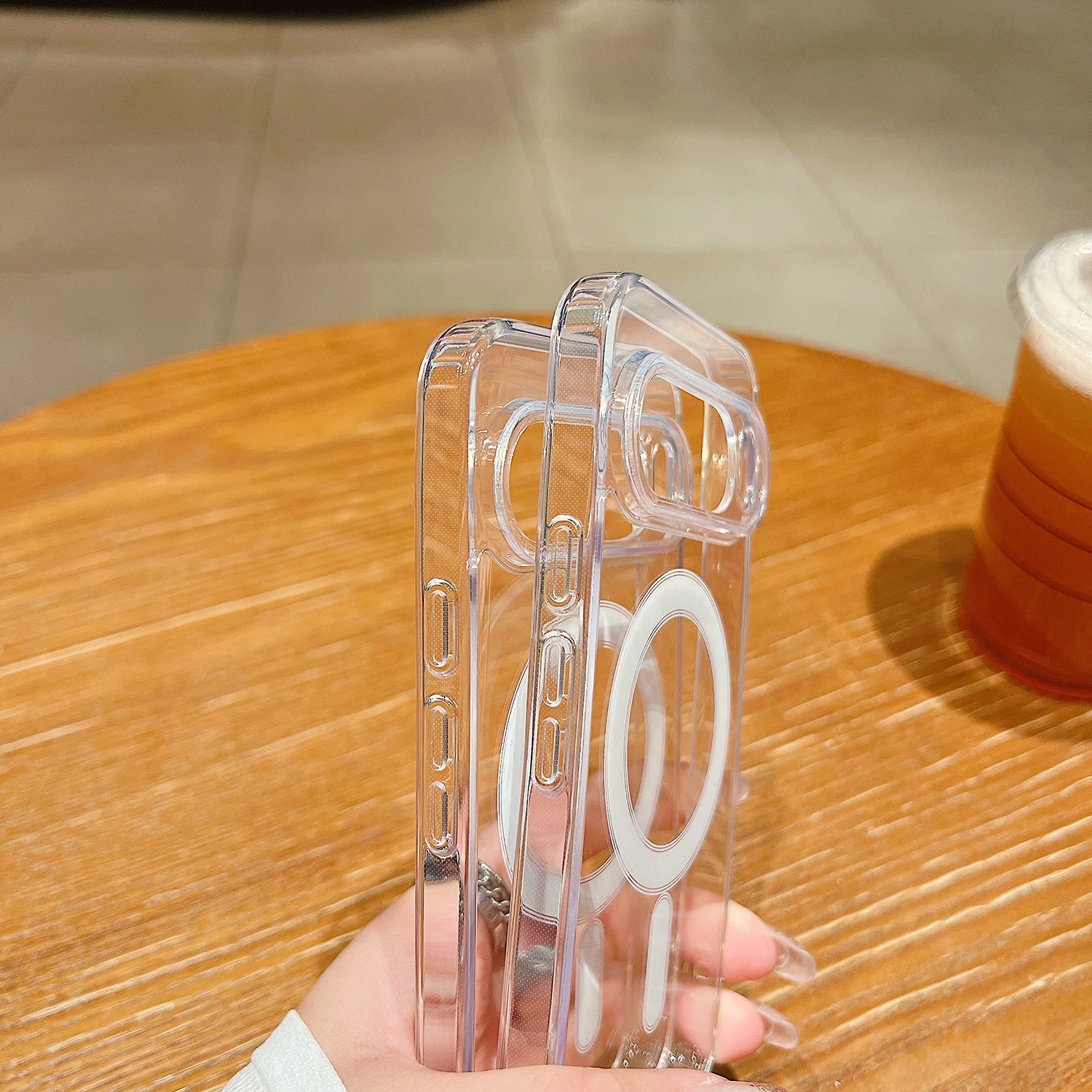 Crystal Clear Magnetic Shockproof Case with Mag-Safe Wireless Charging Functionality