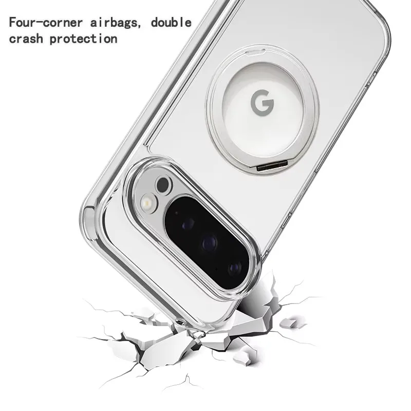 Universal 360° Rotating Shockproof Clear Case with Stand and Magsafe Compatibility