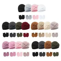 K8GF Baby Hospital Hat Comfortable Stretchy Newborns Fetal Caps for Boys Girls 0 to 6 Months with Scratch Resistant Gloves