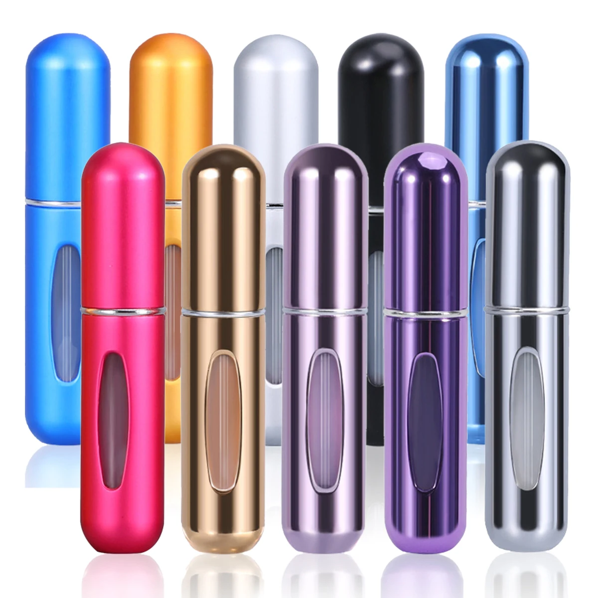 Portable Refillable Mini Perfume Atomizer Bottle, Aluminum, 5/8ml Capacity