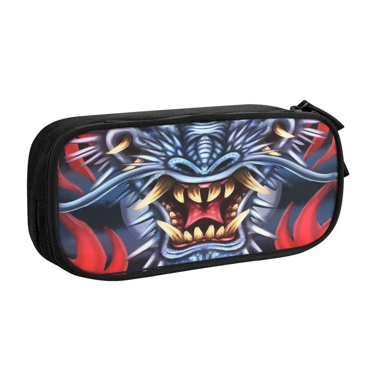 Dojima Kawaii 연필 케이스의 맞춤형 드래곤 소녀 소년 대용량 Oni Demon Monster 연필 주머니 학생 문구