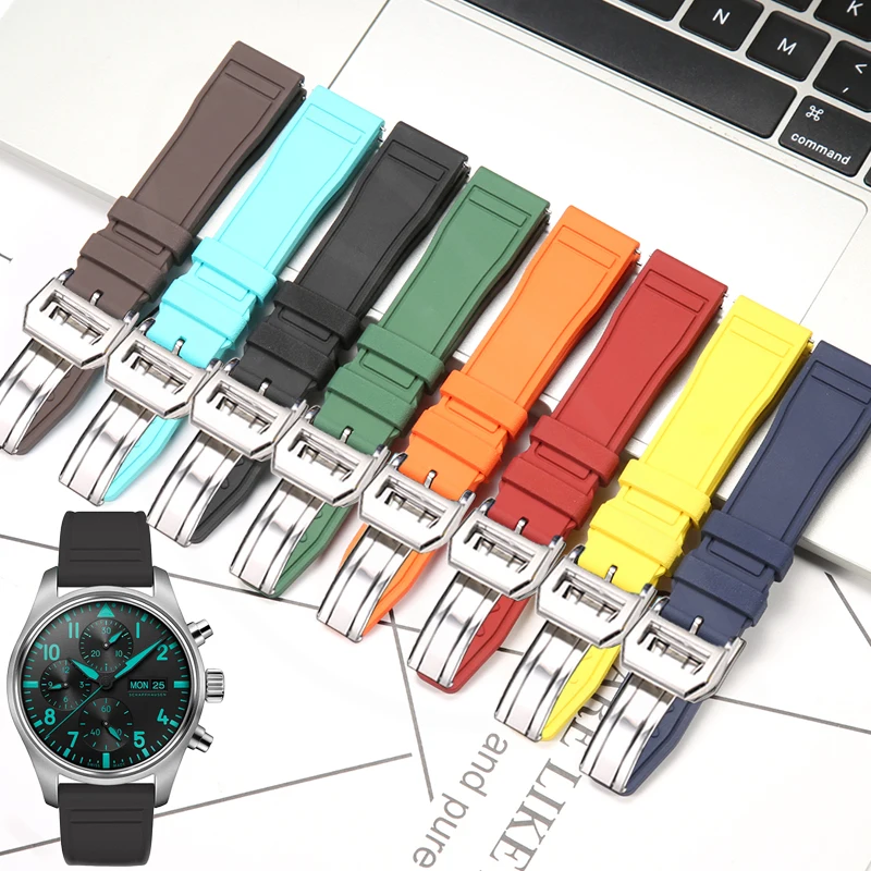 22 21 22Mm Cinturino A Sgancio Rapido Per Iwc Pilot Fluoro Cinturino In Gomma Amg Petronas F1 Team Braccialetto Impermeabile Accessori Per Orologi