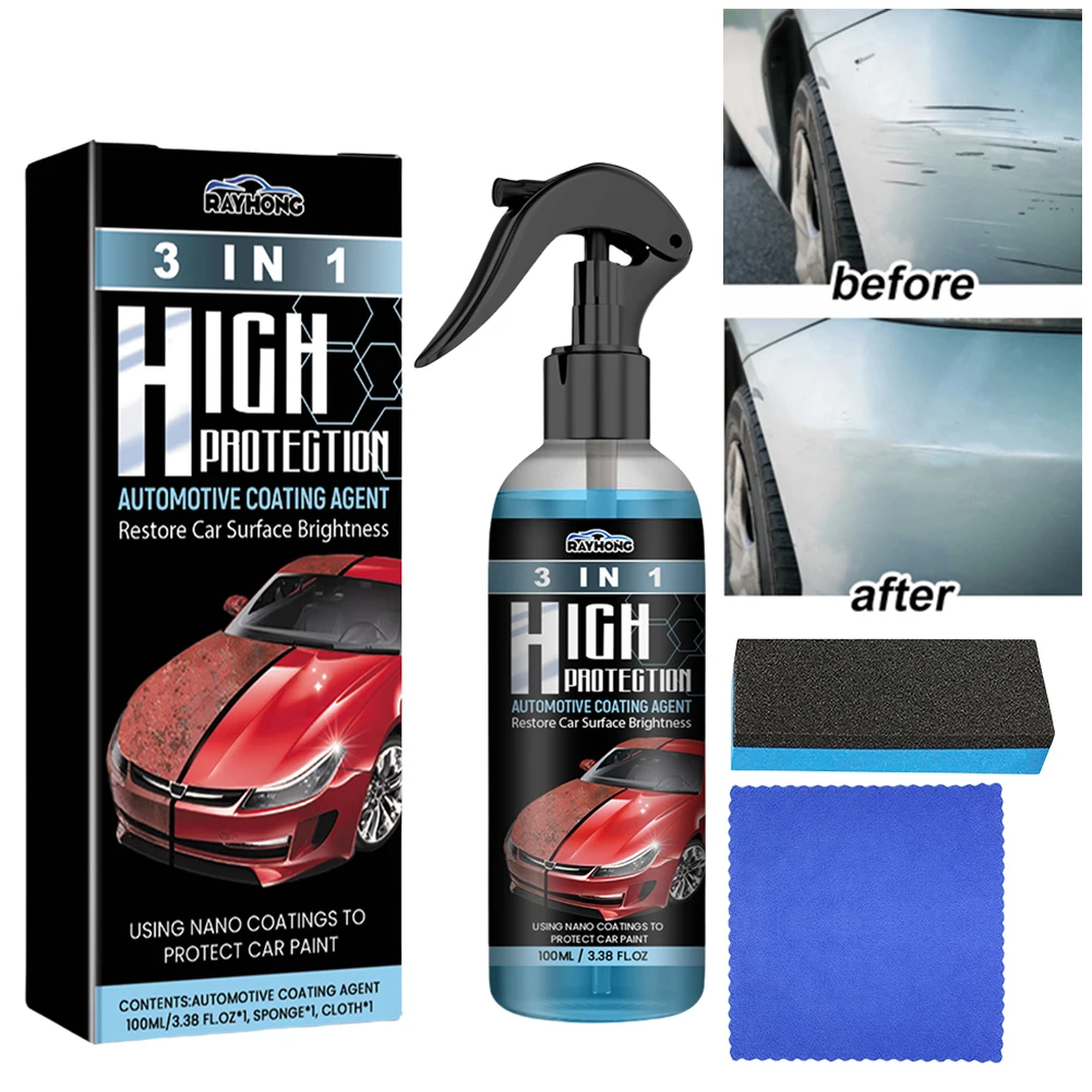 3In1100mlCarCeramicCoatingSprayKitAutoNanoCeramicCoating