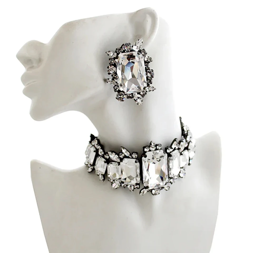 Paxuan Set Gioielli Floreali Viola Per Donna – Collana Orecchini Bracciale Cristallo – Matrimonio E Cerimonia