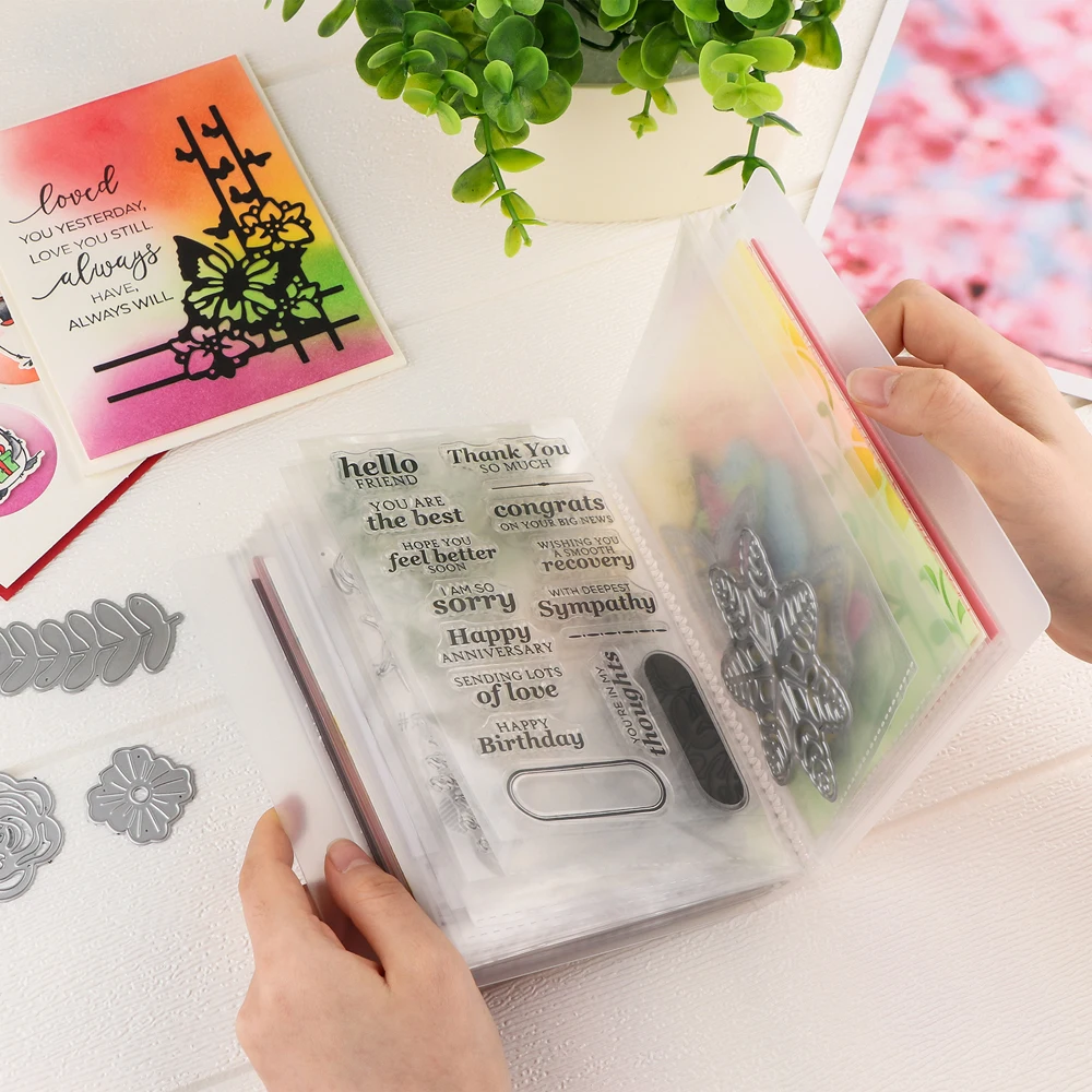 5x6.4inches Stamp Cutting Dies Storage Book Organizer Folder Perfect For Postcards Stickers Album Hold New DIY Tool