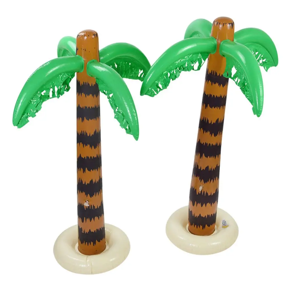 2Pcs 90CM PVC Inflatable Tropical Palm Tree Coconut Palm Tree Pool Beach  Hawaiian Party Backdrop Decor Toy Outdoor Supplies
