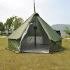 4 Person Luxury Pyramid Tent Yurt Tent with Silver Coating for UV Protection Breathable Camping Tent Stove Space for 4 Seasons