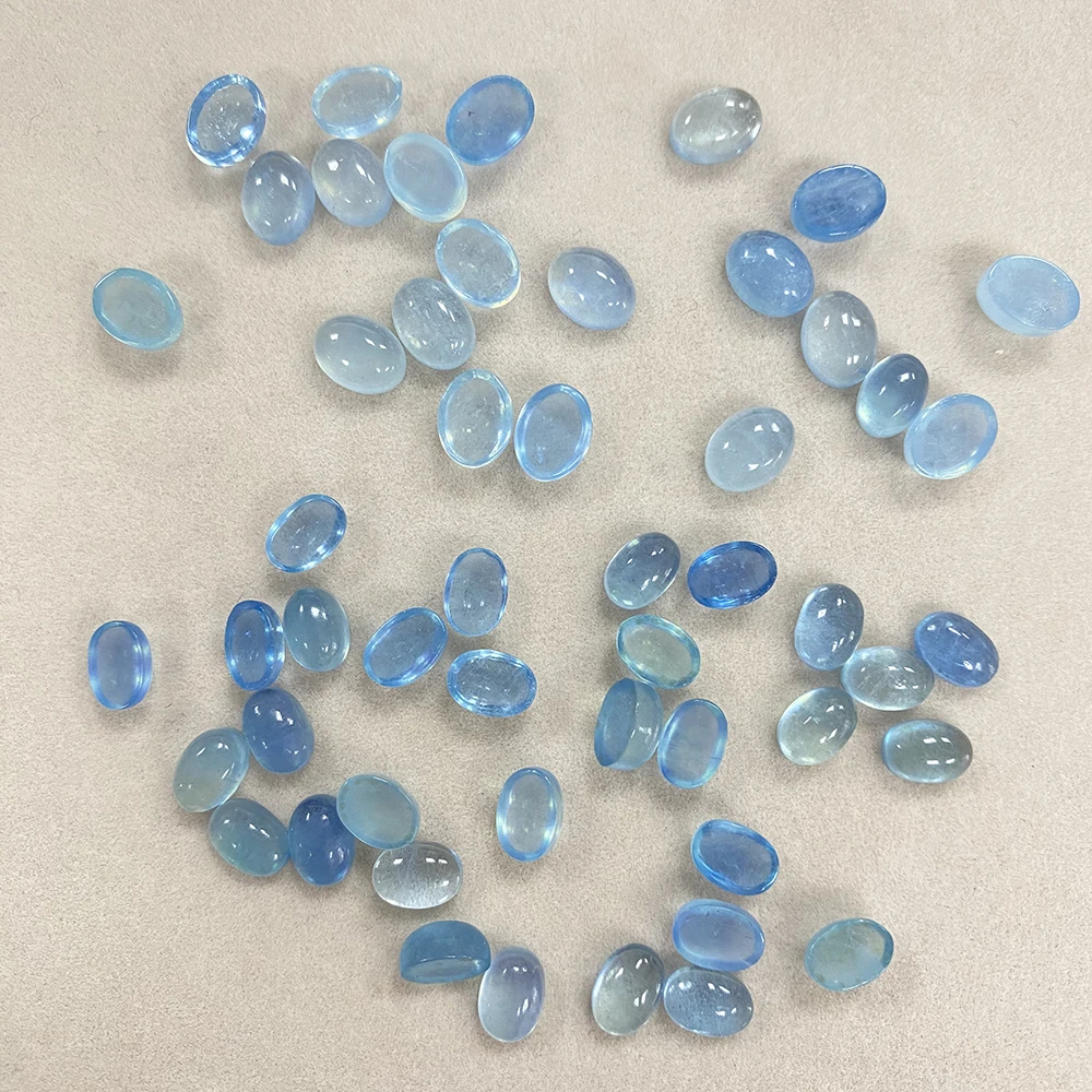 Factory Aquamarine Ocean Clear Blue Natural Gemstone Emotional Healing Stone Ring Earring Jewelry Making loose gemstones