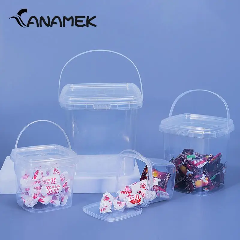 Plastic Barrel Pail Small Bucket Ice Bucket With Lid Lid Gift Dog Food  Storage Pet Containers Cube - AliExpress
