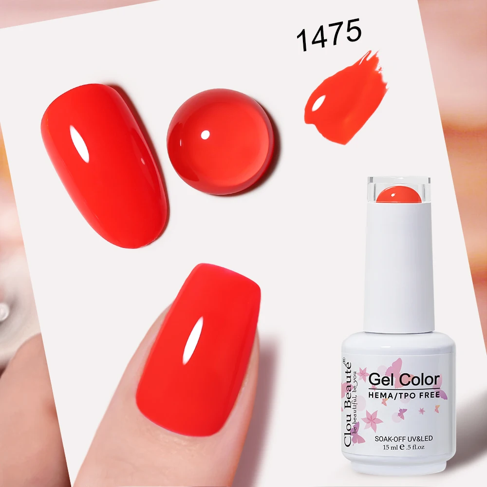 Clou Beaute Full Coverage Dark Red and Grey Gel Nail Polish
