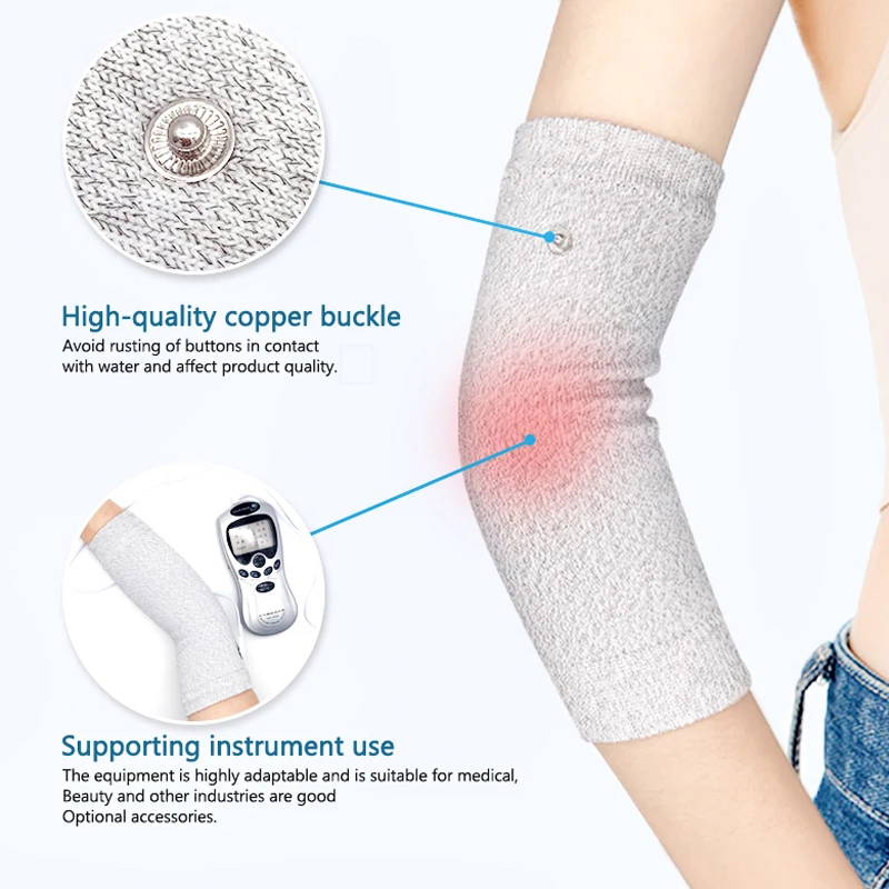 Electrode Silver Fiber Gloves Socks Bracers ​for TENS Body Massager Knee Protectors Muscle Unit Body Massage Device Accessories 5